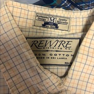Rewire men’s short sleeve summer plaid shirt